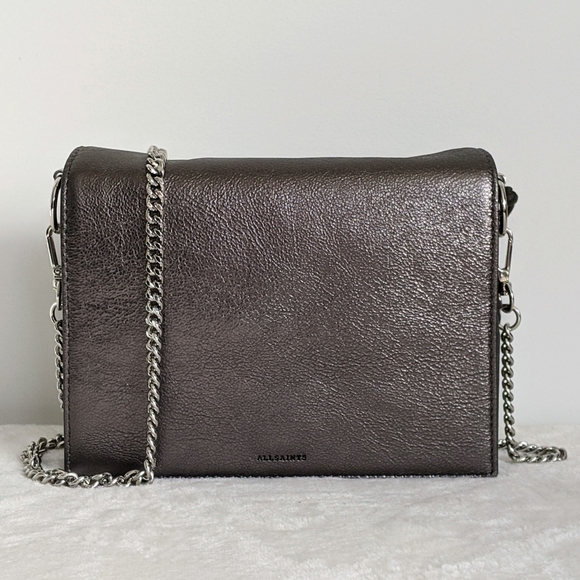 All Saints Handbags - All Saints Metallic Leather Crossbody Shoulder NWT
